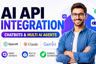 integrate openai API, claude ai API, gemini API, ai chatbot and multi ai agents