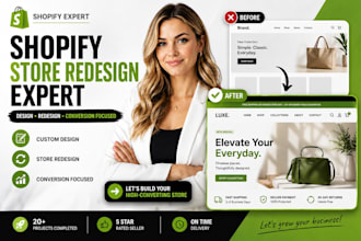 shopify store redesign, shopify website redesign, redesign shopify store design
