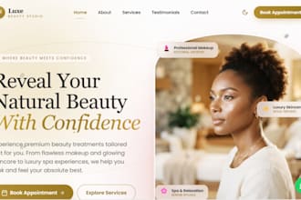 design a modern beauty, spa, salon, skincare and makeup website