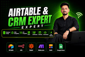 setup airtable database, airtable CRM, airtable automation as an airtable expert