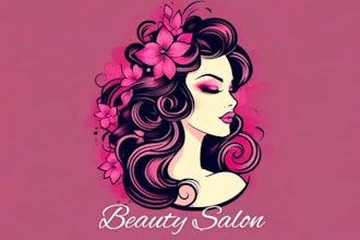 draw hair, beauty, spa, salon and fashion logo design