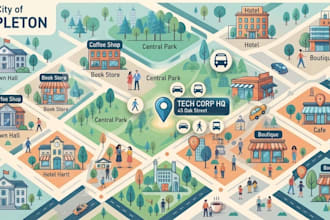 design a custom business location map for website, flyer, brochure, invitation