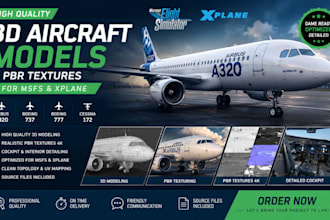 do high qualitys 3d aircraft models and pbr textures for msfs xplane airbus a320