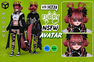 vrchat avatar furry vrc avatar vr character vrm vroid toggle anime vtuber model