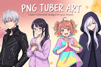 create a custom anime pngtuber with expressions emotes and stream overlay art