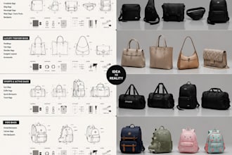 create bag tech pack, handbag tech pack, backpack tech pack, tote bag design