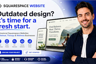 do squarespace website design, redesign for retreat therapy wellness business