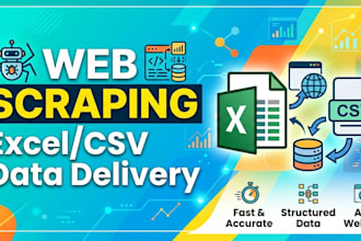 do web scraping and deliver clean data in excel or CSV