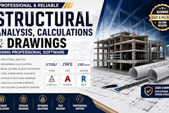analyze and design the structure with structural software