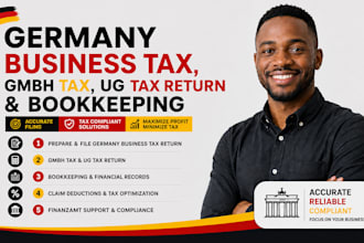 prepare germany business tax, gmbh tax, ug tax return and bookkeeping accurately