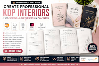 create professional kdp interior for journals notebooks planners format notebook
