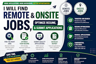 find remote and onsite jobs, optimize resume, and submit applications