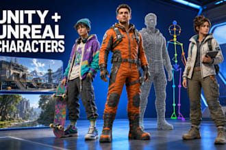 model and rig game ready 3d characters for unity and unreal engine