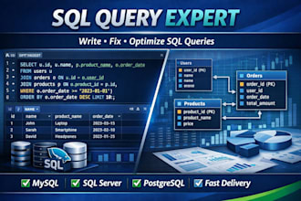 write, fix and optimize sql queries professionally