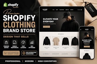design a high converting shopify clothing store or apparel website