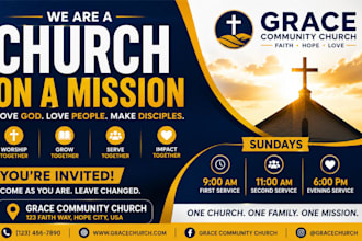 design editable canva church flyer and ministry conference poster using canva
