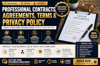 draft edit and format contracts agreements terms and privacy policy