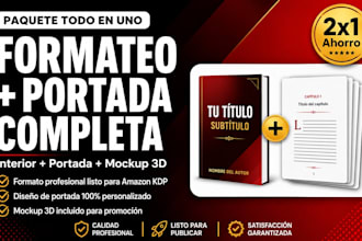 formateo profesional de tu libro para amazon KDP, ebook y tapa blanda