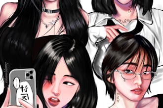 draw anime and semi realistic digital portraits