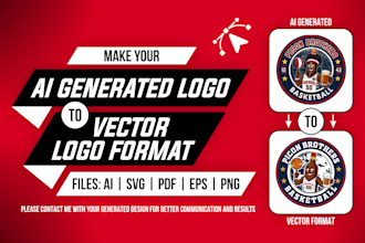 convert your ai logo design into high resolution vector design
