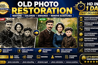 restore old photos, colorize and fix damaged photos