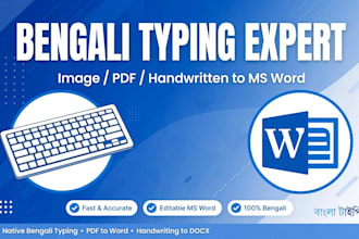 do fast bengali typing, pdf to word, image to ms word