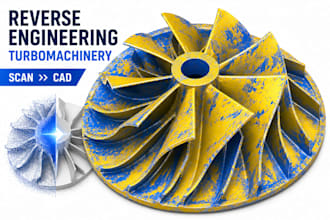 reverse engineer turbo blades from 3d scan to cad model