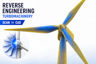 reverse engineer turbo blades from 3d scan to cad model