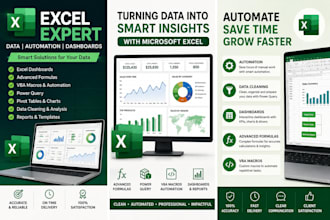 create excel dashboards, automate reports, formulas, power query and vba