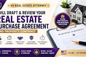 draft and review your rwal estate purchase agreement and property contract