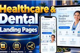 build healthcare medical  dental clinic elementor landing page with n8n chatbot