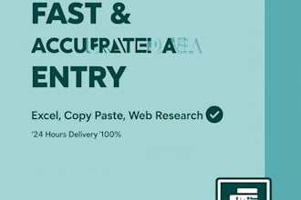 do accurate data entry, excel, copy paste and web research