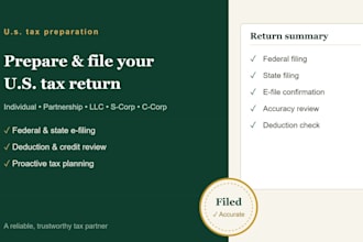 file your usa tax return for llc, s corp, c corp, and personal