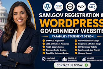 design a professional government contractor website samgov capability statement