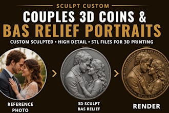 sculpt custom challenge coins bas relief portraits and commemorative medal stl