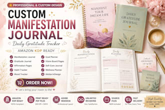 design a custom manifestation journal and daily gratitude tracker kdp