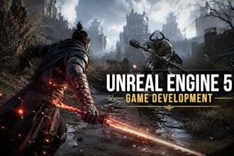 do unreal engine game development, create ue5 game, ue5 blueprints, multiplayer