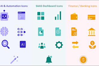 design unique flat icons for your app and website
