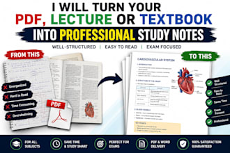 turn your PDF, lecture or textbook into professional study notes