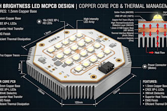 design high brightness led pcb, copper core pcb and  thermal led boards