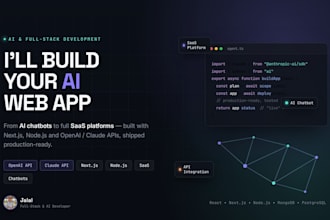 build ai automated full stack website, ai chatbot, ai sass aplication