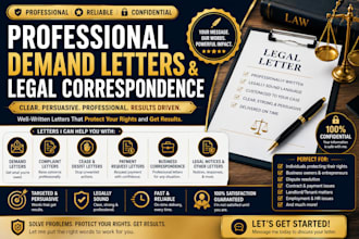 write professional demand letter complaint letter and legal correspondence