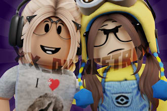 create a roblox duo gfx for you