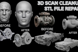 create fix, modify, edit, prepare and repair mesh stl file 3d model for printing