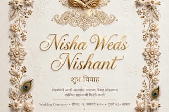 design beautiful indian wedding invitation card in canva