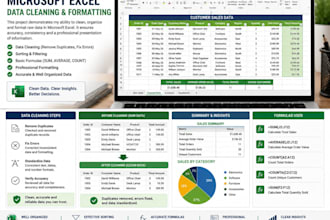 clean, format, organize, and analyze microsoft excel spreadsheets