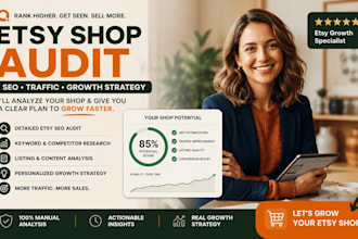 audit your etsy digital product shop and fix SEO to increase traffic and sales