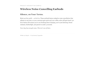 write compelling product descriptions and website copy