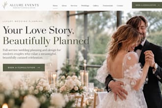 design wix wedding planner website luxury event planning business website