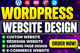 develop wordpress website, business website or wordpress blog website
